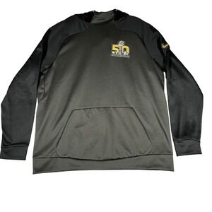 Nike NFL Super Bowl 50 Therma-FIT Hoodie‎ Mens XL Black Grey Sweatshirt